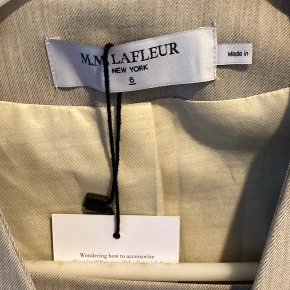 MM Lafleur Tan Sheath Dress Long Sleeve Crew Neck Work - Picture 4 of 10